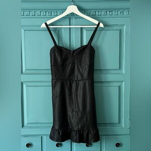 Leather Like Mini Dress by Popular